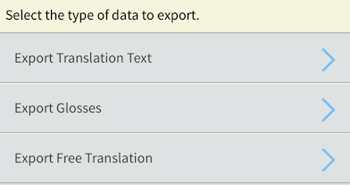 Select data to export