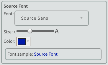 Font selection window